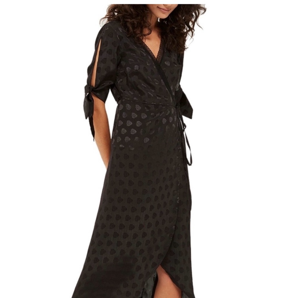 Topshop Elegant Wrap Black Dress